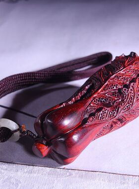 小叶紫檀白菜手把件红木工艺品摆件汽车挂件手把件男士文玩手把件