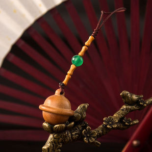 檀木铃铛吊坠钥匙扣挂件创意INS网红手机链airpods耳机书包小挂饰