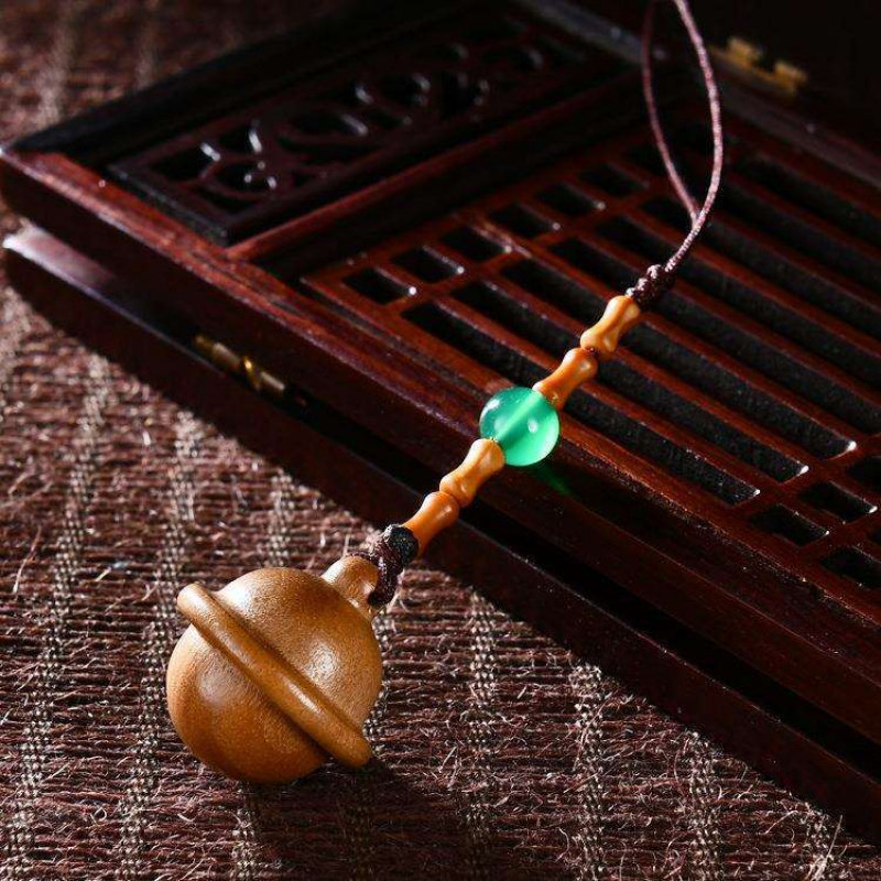 桃木檀木铃铛汽车钥匙扣挂件个性