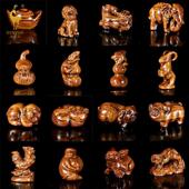 花梨木手把件 雕刻葫芦红贵宝木可做挂饰