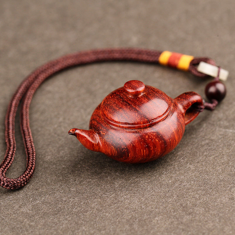 小叶紫檀把把壶手把件 小茶壶挂件 文玩红木男士随身把玩手玩把件