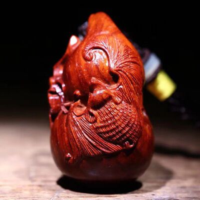 保真印度小叶紫檀蝙蝠葫芦手把件挂件摆件木雕玩物件工艺品高端