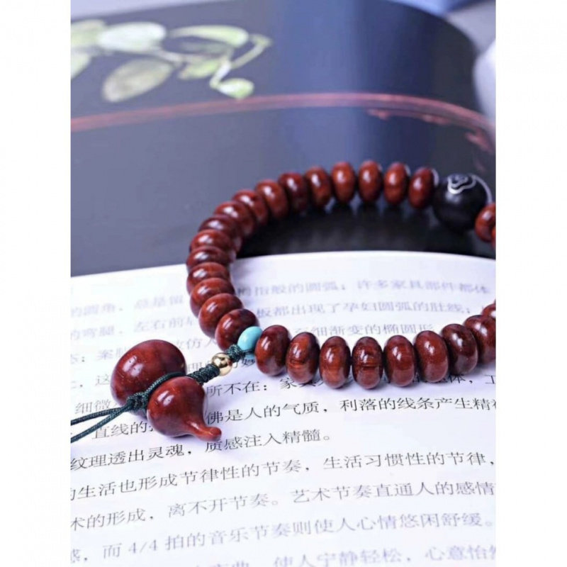 小叶紫檀福禄算盘珠手串文玩手链