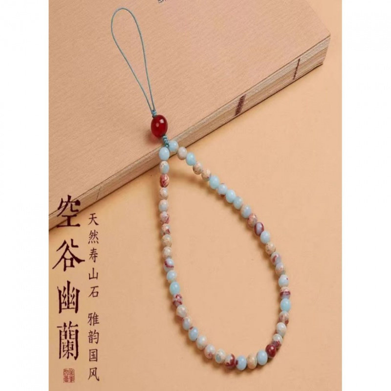 思裴福禄寿蓝玛瑙手机链女款简约