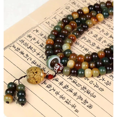 敦煌飞天菩提子文玩天然菩提根手串男女手链项链108颗佛珠念珠子