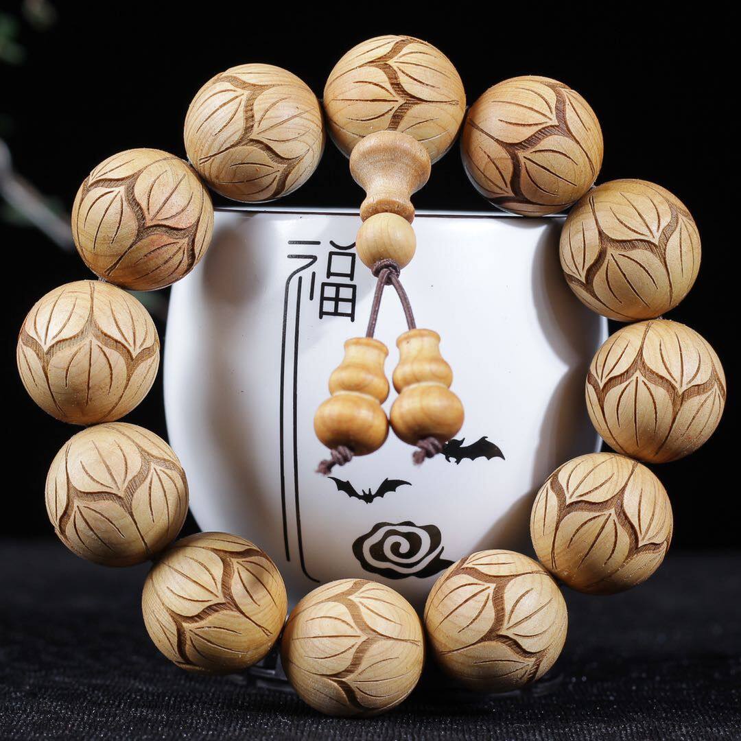 太行崖柏手串十二生肖紫檀木佛珠金丝楠木沉香情侣手链男文玩佛珠