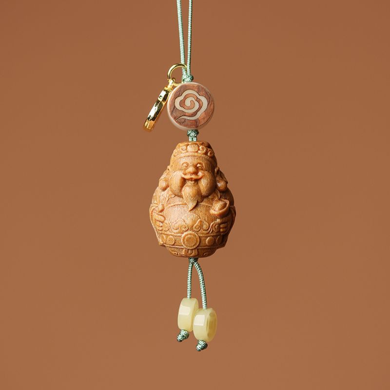 檀木吊饰爷钥匙扣实木卡通人物迷