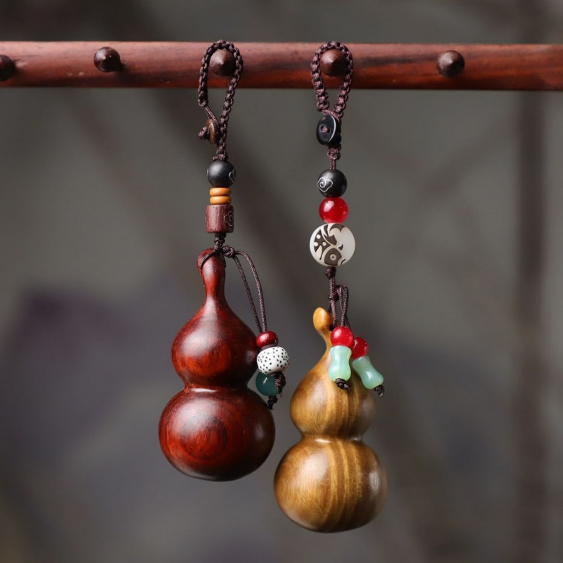 紫檀木小葫芦汽车钥匙扣挂件创意