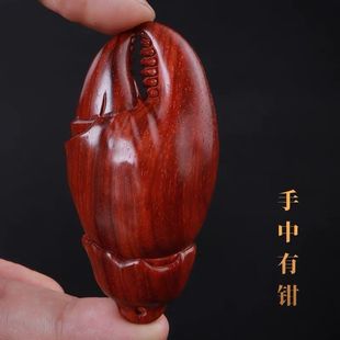 手中有钱手中有钳把件蟹钳手把件吧台摆件招财进宝挂饰个性木雕