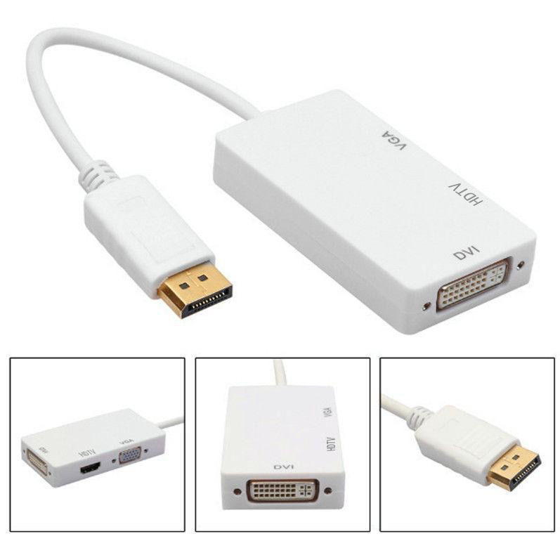 标准dp转hdmi vga dvi转换器三合一连接显示器电脑迷你雷电转接头
