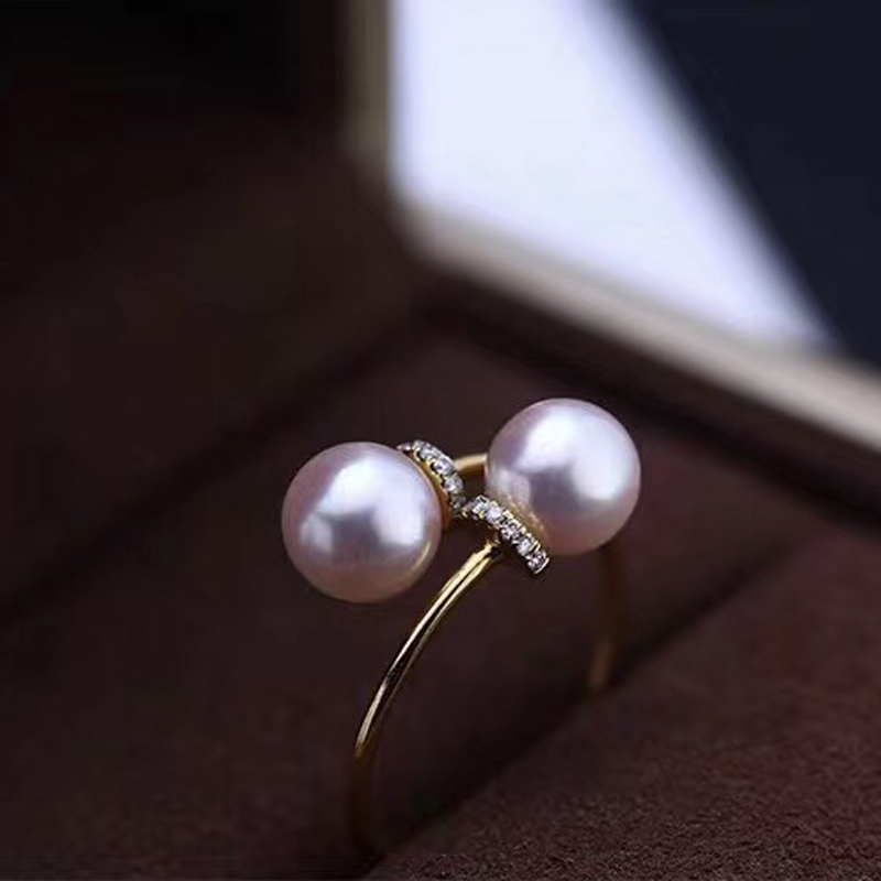 diy珍珠纯银活口指环手饰