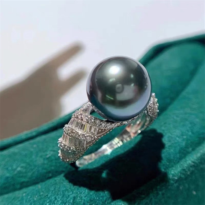 纯银时尚DIY珍珠戒指空托