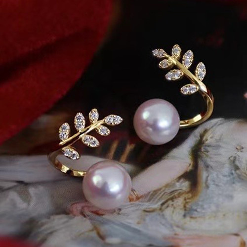 diy纯银韩版时尚风树枝耳钉珍珠