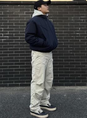 SOS冬季摇粒绒加厚伞兵裤户外加绒保暖工装直筒冲锋裤百搭休闲裤