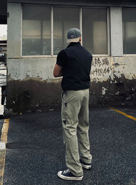 SOS夏季软壳拼接工装裤城市户外立体剪裁弹性休闲裤百搭直筒长裤