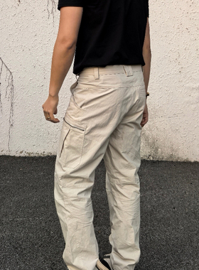 SOS抗撕裂战术口袋工装裤春夏透气立裁拼接休闲裤微锥显瘦长裤男