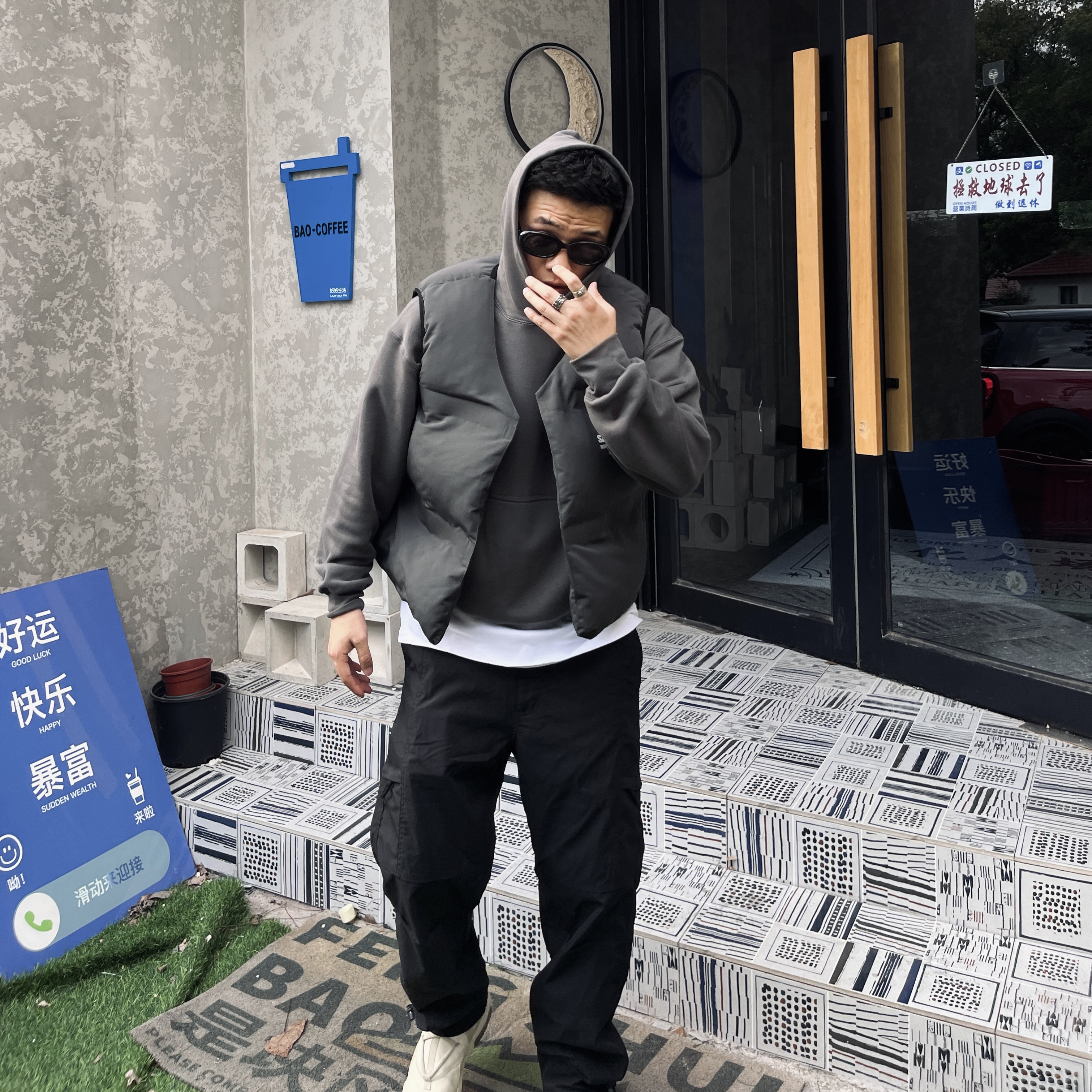 棉马甲双面穿短款百搭