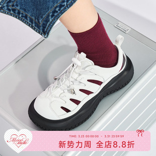 女 休闲百搭镂空白色包头厚底罗马凉鞋 MASOOMAKE2026年夏季 新款