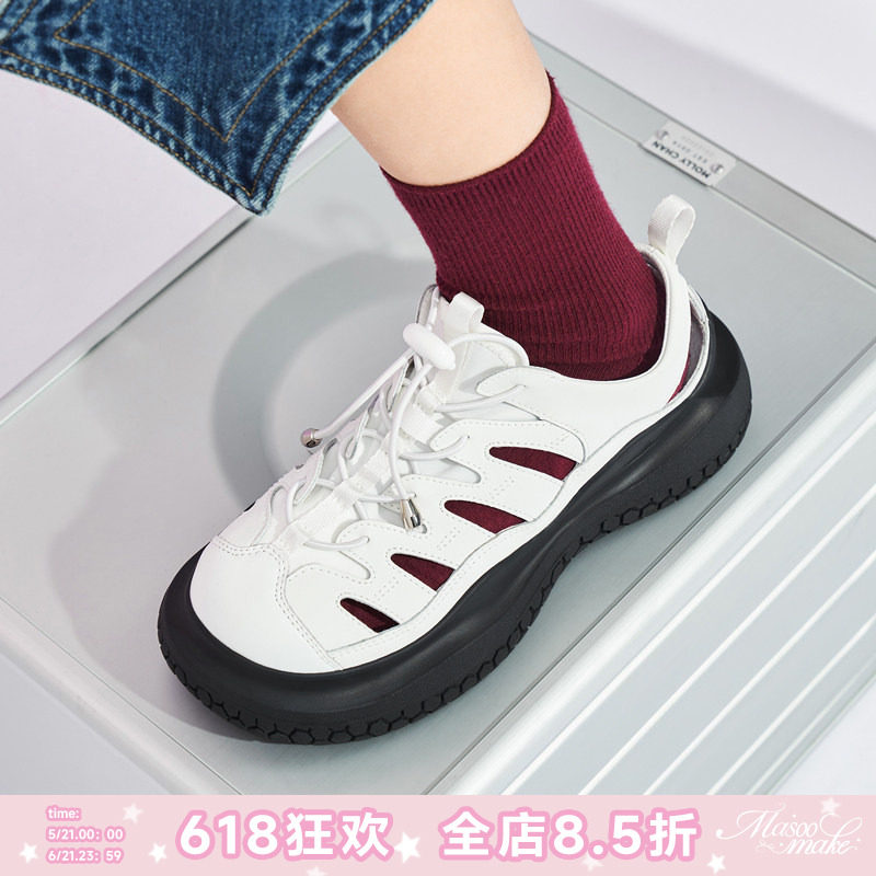 玛速包头厚底凉鞋镂空