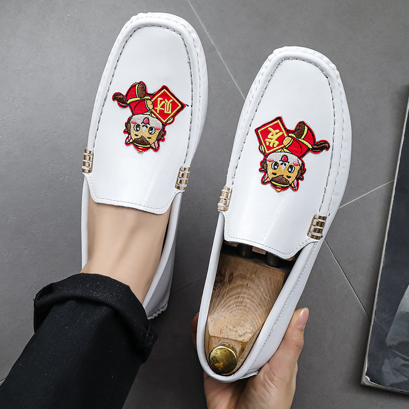 欧赤2026新款发财豆豆鞋男真皮软底一脚蹬懒人乐福鞋百搭休闲皮鞋,流行男鞋,乐福鞋（豆豆鞋）,淘宝优惠券,粉丝福利购,淘宝优惠卷