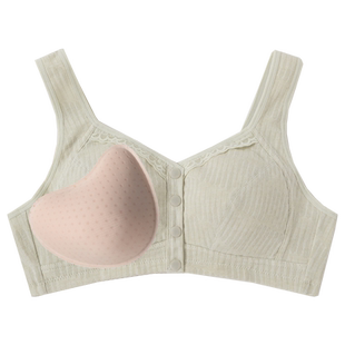 术后专用义乳文胸二合一假乳房假胸 女 棉质前扣内衣背心乳腺胸罩