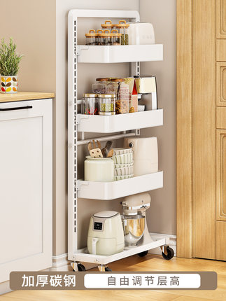 卫生间门后置物架可移动小推车浴室洗手间落地夹缝超窄15cm收纳架