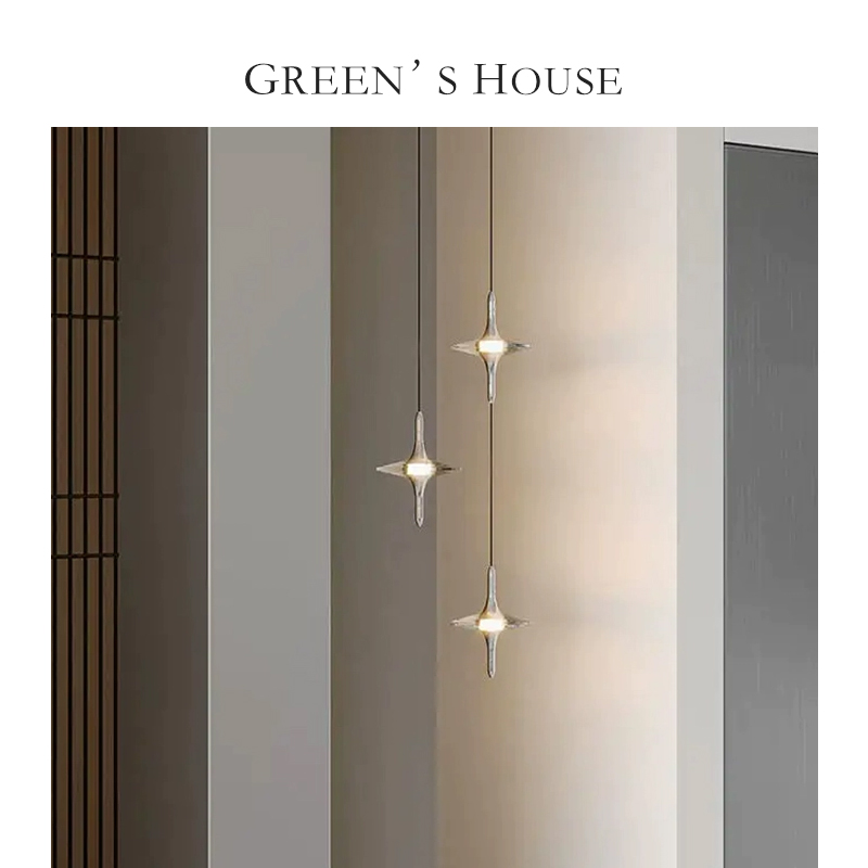 GREEN HOUSE home*灯饰【屏风吊灯】k9 水晶多头床头玄关装饰酒柜