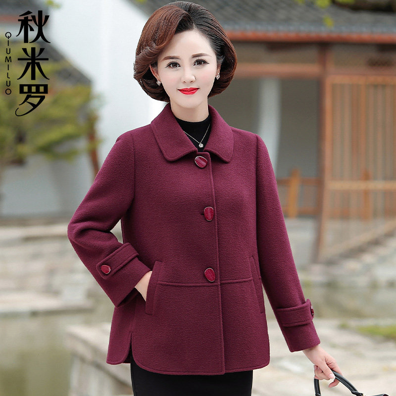 妈妈春装毛呢外套短款洋气时尚2025新款中老年人女装秋冬呢子上衣