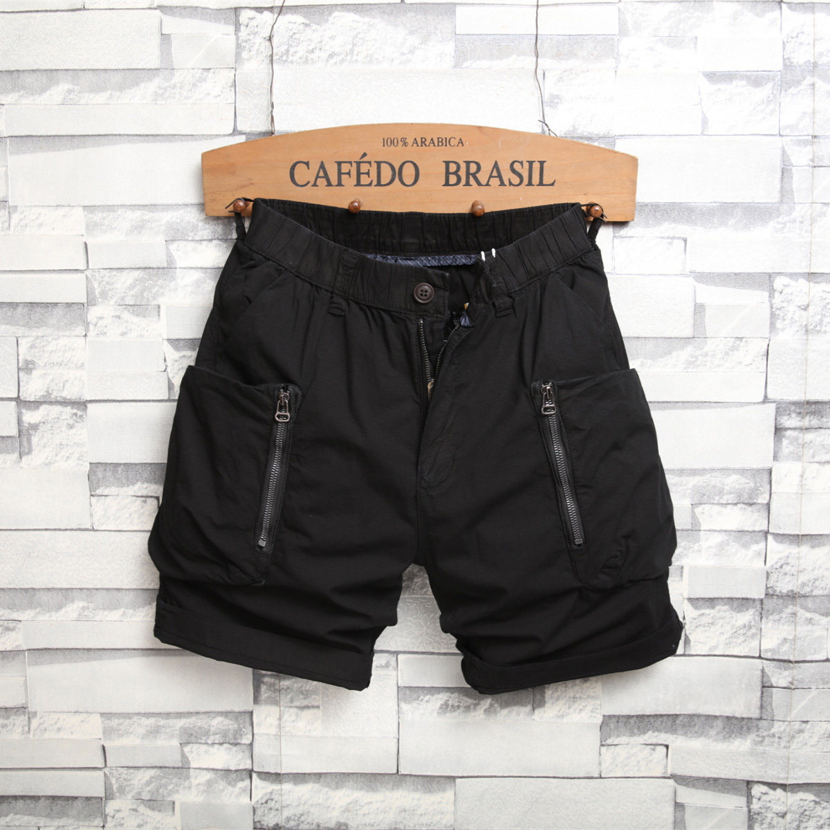 美式纯棉黑色工装短裤男2026夏季潮流多口袋宽松五分休闲裤百搭