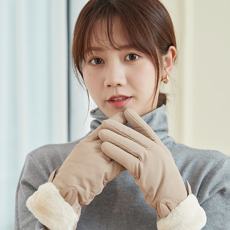 女士手套防风防寒猪皮秋冬季