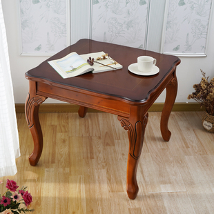 欧式 沙发边几角几小茶几正方形小方桌子客厅实木雕花边桌方几茶桌