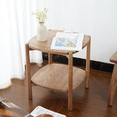 北欧全实木边几双层沙发角几小户型白蜡木阳台茶桌笔记本桌床头桌