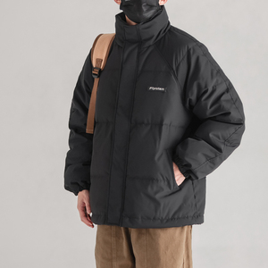 立领羽绒服男士ins潮牌宽松休闲上衣冬季日系白鸭绒保暖外套短款