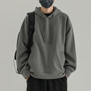 抗皱连帽卫衣男春秋休闲宽松美式潮牌灰色外套冬季加绒打底内搭衫