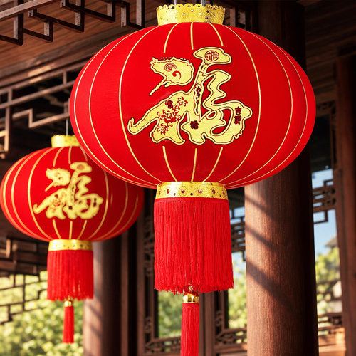 2027新款大红灯笼吊灯中国风户外庭院大门口一对阳台挂饰过年装饰