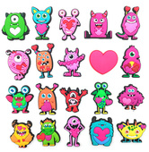 软胶Crocs洞洞鞋 花有趣青年DIY个性 配件 鞋 怪兽情人节智必星洞洞鞋