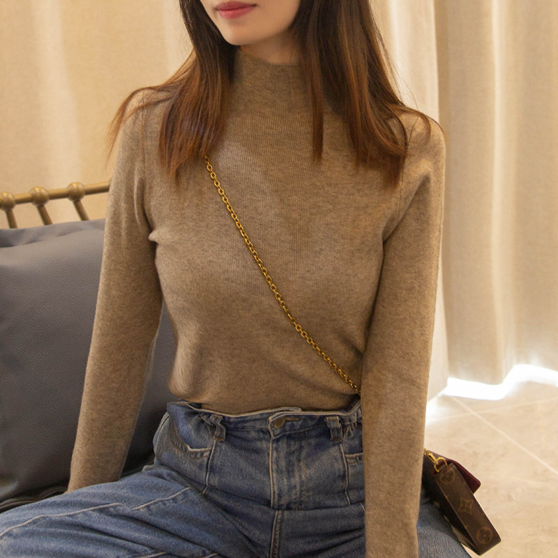 高领打底衫女毛衣2025秋冬季新款百搭上衣内搭长袖修身套头针织衫,女装/女士精品,毛衣,淘宝优惠券,粉丝福利购,淘宝优惠卷