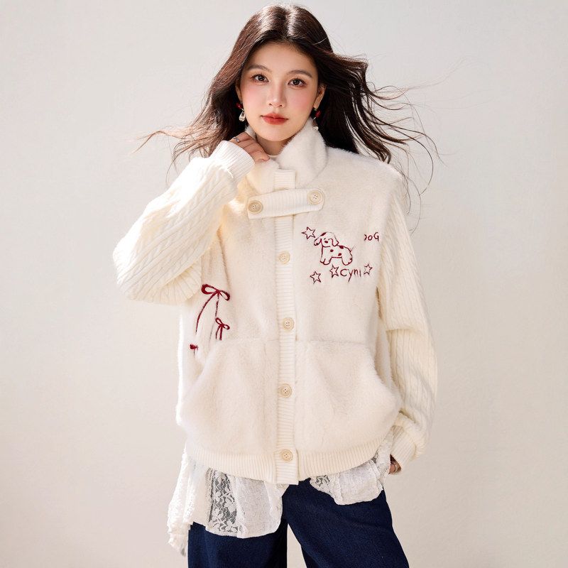 R6055优雅气质韩系甜美针织外套