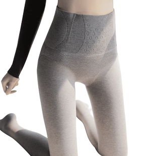 收腹加绒打底裤女灰色羊绒内外穿一体裤秋冬裤压力紧身保暖棉裤