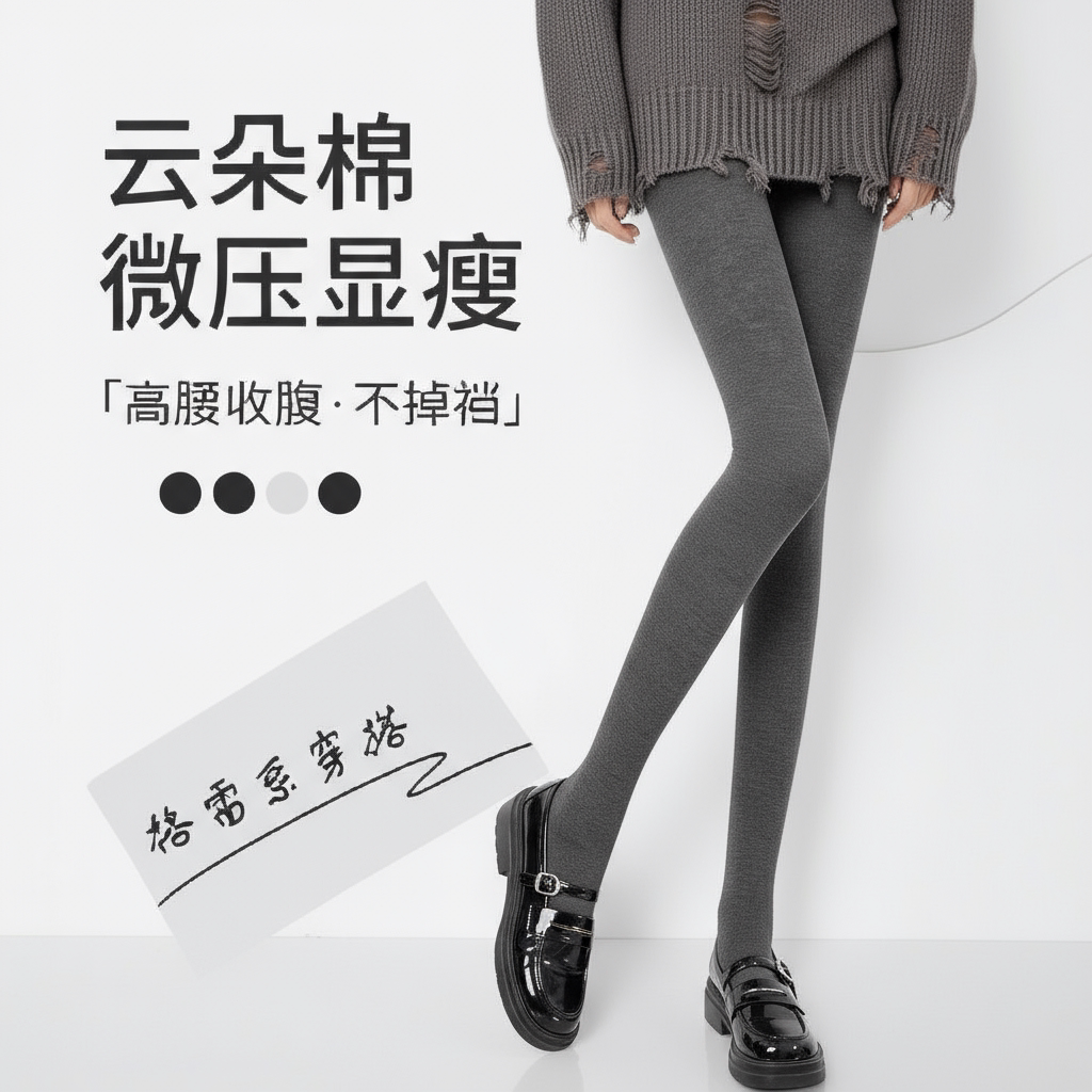 春秋棉螺纹义乌打底裤女秋冬加绒外穿竖条纹薄款螺旋纹连裤袜新款