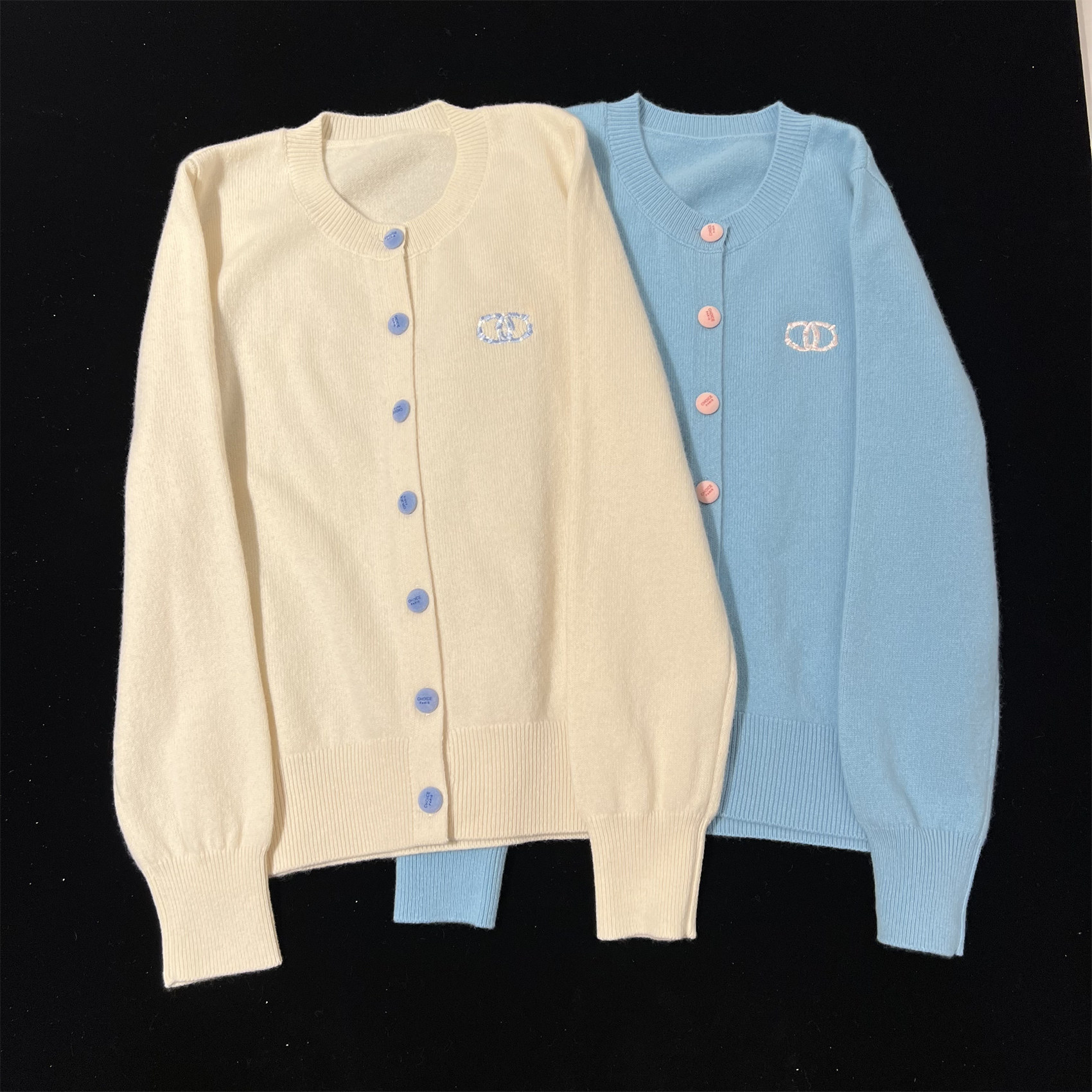 【BARRIFAIT】百搭时尚舒服小香凤彩色扣气质羊毛针织开衫