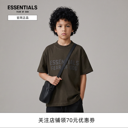 正品Essentials童装字母印花短袖