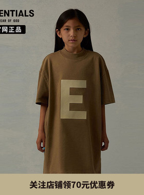 【特价专区】Fear of God Essentials短袖T恤胸前大E印花口袋童装