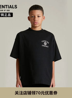 【24年新款】 Fear Of God Essentials 撞色印花短袖T恤童装
