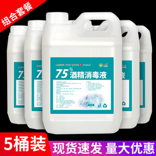 5桶酒精75度大桶装 消毒液防护专用家用杀菌室内75°乙醇酒精喷雾