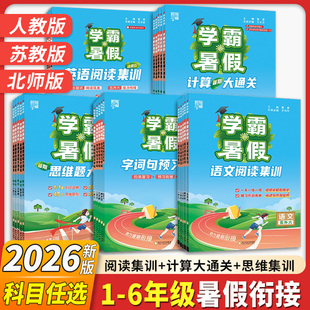 2026新版学霸的暑假衔接作业小学一升二升三升四升五升六年级上册语文暑假阅读集训数学计算思维大通关预习复习浙江江苏同步练习册