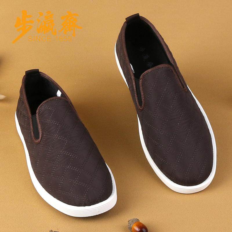 步瀛斋老北京布鞋秋冬低帮薄绒休闲鞋中老年爸爸鞋保暖舒一脚蹬鞋,流行男鞋,布鞋,淘宝优惠券,粉丝福利购,淘宝优惠卷