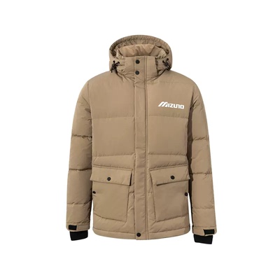 男子休闲运动中长款连帽羽绒服