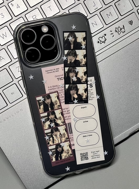 韩系ins白色星星适用苹果17promax手机壳iPhone16高级15软壳15pro防摔14透明13可以放小卡12简约11promax全包