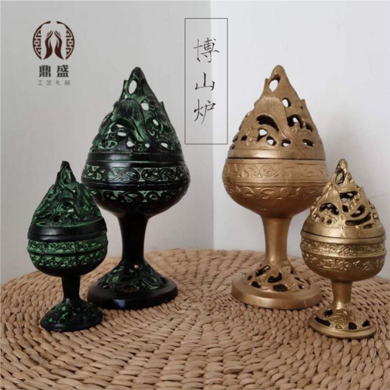 中式周制汉式婚庆道具香炉青铜器博山炉创意礼品仿古摆件婚礼用品